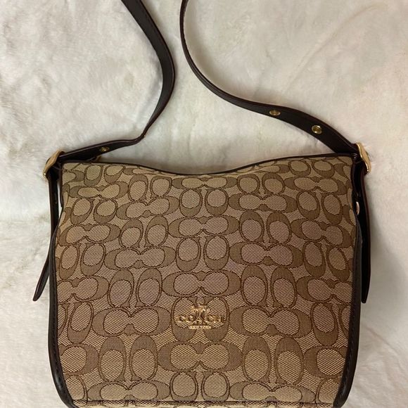 Coach Small Duflette in Signature Jacquard Li/Khaki/Brown Brand New with Tags - Picture 13 of 16